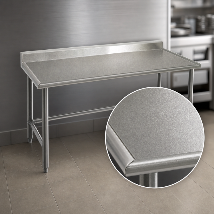 Product image #3 for Spec-Master Marine Series 48 x 24 Inch Stainless Steel Work Table with 4-1/2 Inch Backsplash