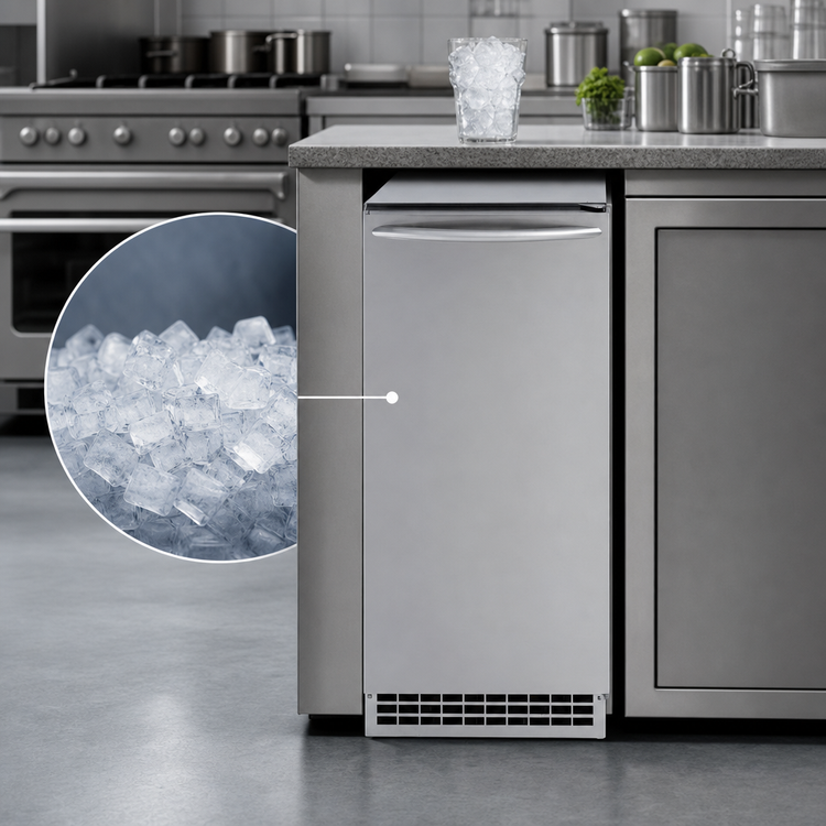 Product image #3 for Ice-O-Matic Pearl Ice Air-Cooled Undercounter Nugget Ice Maker with 22 lb Built-In Bin