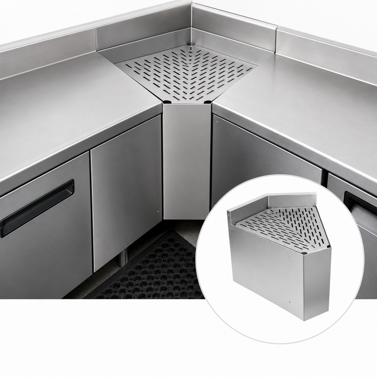 Product image #3 for John Boos Underbar Inside Corner 45° Drainboard Angle Filler