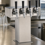Thumbnail image #3 for Perlick Corporation EA2110-4B Stainless Steel Air-Cooled Countertop Tee Beer Tower, 4-Faucet