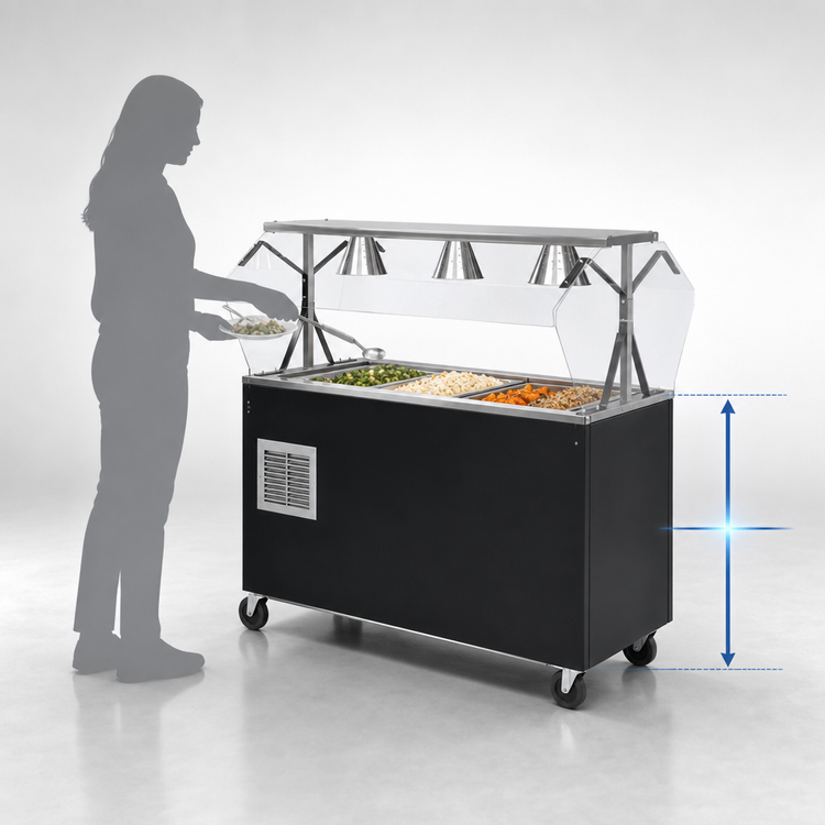 Product image #3 for Vollrath 2-Series Affordable Portable Refrigerated Mobile Cold Food Pan Buffet Station, 3-Pan