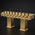 Thumbnail image #3 for Perlick Back-to-Back Bridge Tee Countertop Draft Beer Tower, Extra High, Glycol-Cooled, 36 Faucets, Brass Finish