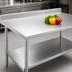 Thumbnail image #3 for Deluxe Series Stainless Steel Work Table with 4-1/2-Inch Backsplash and Undershelf, 120 x 30 Inches
