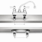 Thumbnail image #3 for Fisher 53740 Stainless Steel 4-Inch Center Deck-Mount Manual Faucet with 6-Inch Swing Spout and Lever Handles