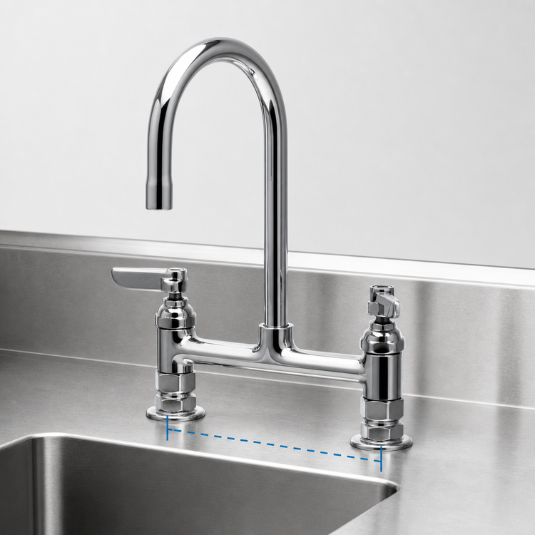 Product image #3 for Deck-Mount Manual Faucet, Rigid Base Only, 8-Inch Centers, No Spout, Low Lead