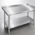 Thumbnail image #3 for Duke 84-Inch x 36-Inch 16-Gauge 400 Series Stainless Steel Work Table with 1-1/8-Inch Straight Riser and Undershelf