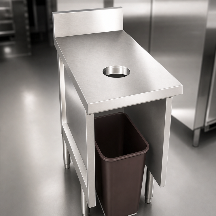 Product image #3 for La Rosa Refrigeration 18-Inch Waste Can Housing Utility Stand with 6-Inch Trash Chute
