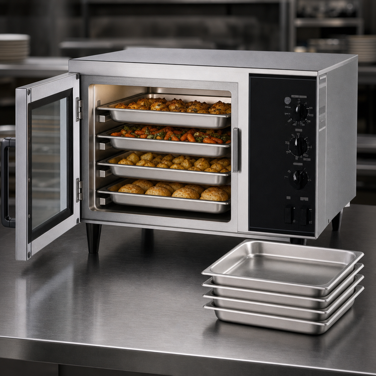 Product image #3 for NU-VU Moving Air XO-1 Countertop Electric Half-Size Convection Oven, 4 Half-Size Pan Capacity