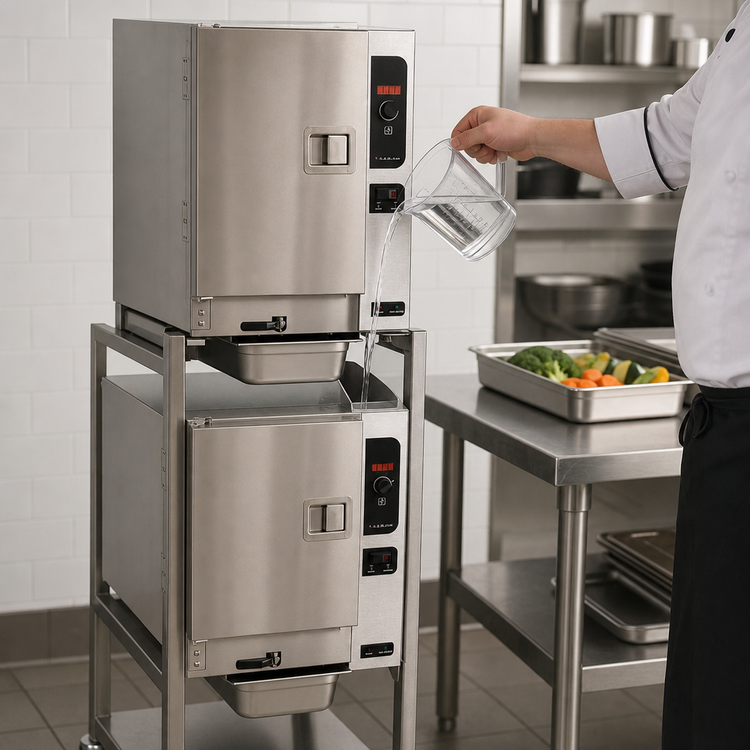 Product image #3 for Cleveland Range SteamChef 22CCT66 Double-Stack Connectionless Electric Convection Steamer with Equipment Stand