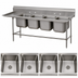 Thumbnail image #3 for Advance Tabco Regaline Four-Compartment Commercial Sink with Left-Hand 36-Inch Drainboard, 24 x 24 Inch Bowls