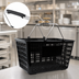 Thumbnail image #3 for Black Plastic Shopping Hand Basket with Coated Steel Handles, 50 lb Capacity