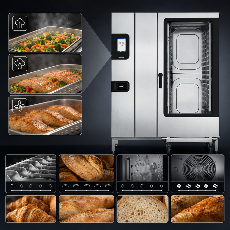 Product image #3 for Convotherm K12 C4 ET 20.20GB-N DD maxx pro Roll-In Gas Combi Oven/Steamer School Package with Disappearing Door