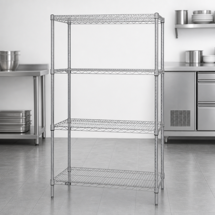 Product image #3 for Quantum Chrome-Plated Wire Shelving Starter Unit, 30 x 24 x 54 Inches, 4 Shelves