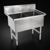 Thumbnail image #3 for John Boos B Series 2-Compartment Stainless Steel Commercial Sink with Legs, 14-Inch Deep Bowls