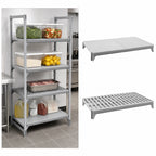 Thumbnail image #4 for Cambro Camshelving® Premium CPSK2148VS4480 4-Shelf Polymer Shelf Kit, Vented & Solid, 21" Deep x 48" Wide, Speckled Gray