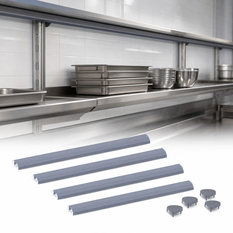 Product image #3 for Quantum Overhead Track Shelving Kit with 2 12-Foot Tracks and 4 End Plates