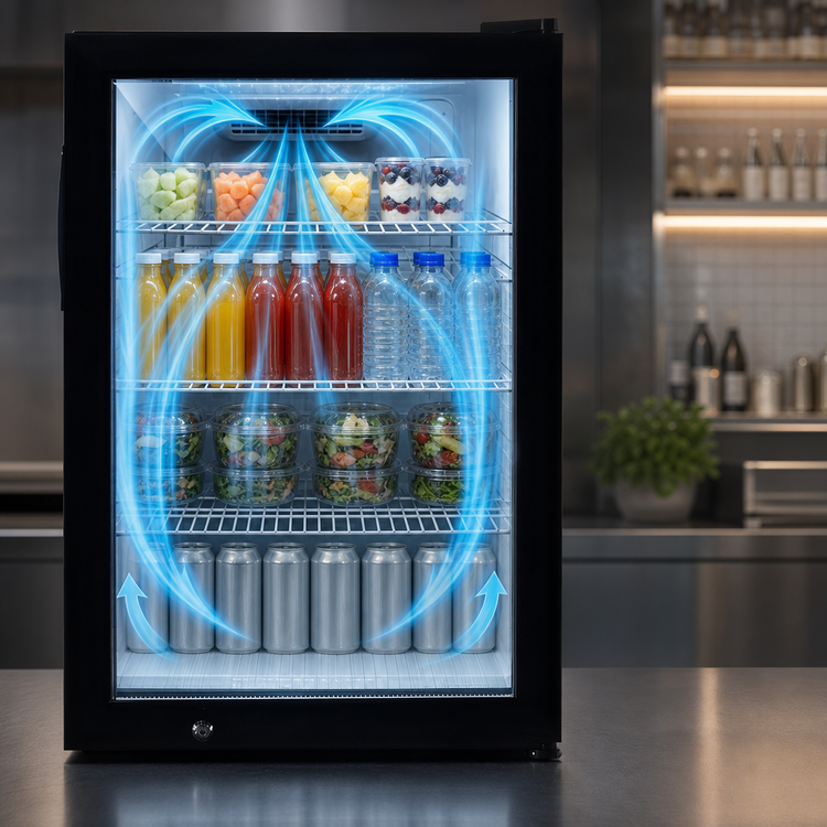 Product image #3 for Atosa Countertop Forced-Air Glass Door Refrigerator Merchandiser, 2.4 Cu. Ft., 1 Door, Black