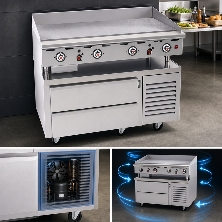 Product image #3 for Wolf Achiever 60-Inch 1-Section Self-Contained Refrigerated Drawer Base with 2 Drawers