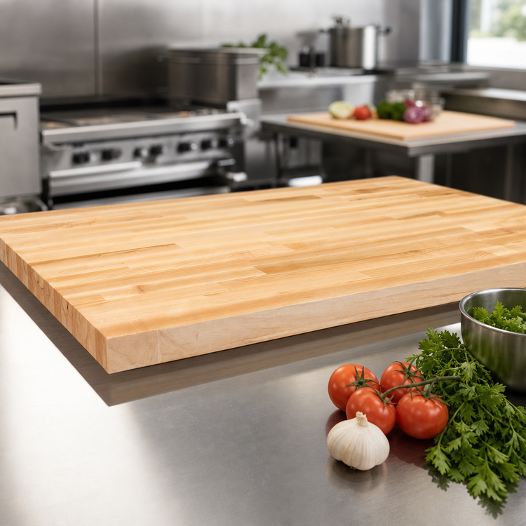 Product image #3 for Boos Block Blended Edge Grain Northern Hard Rock Maple Kitchen Countertop, 48 x 48 x 1-3/4 Inch, Varnique Finish