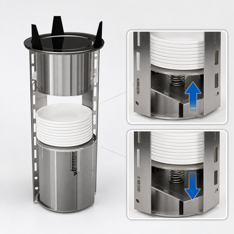 Product image #3 for Atlas Metal PDS-9-1/8 Unheated Drop-In Shielded Plate Dispenser for 9-1/8 Inch Plates