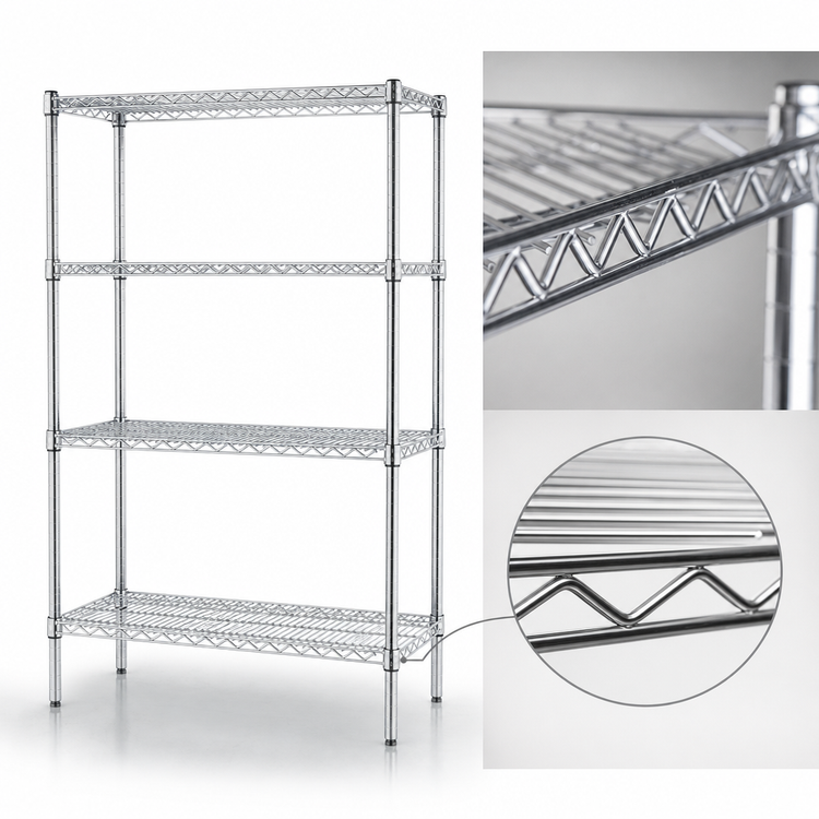 Product image #3 for Eagle Group 4-Tier Starter Wire Shelving Unit, 30 x 21 x 74 Inches, Chrome-Plated