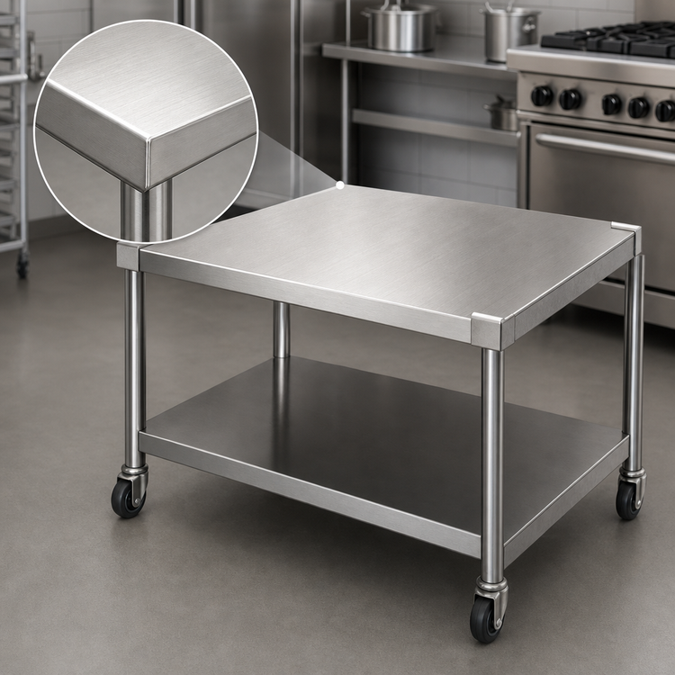 Product image #3 for Jade Range 18-Inch 14-Gauge Stainless Steel Equipment Stand with Open Base and Undershelf