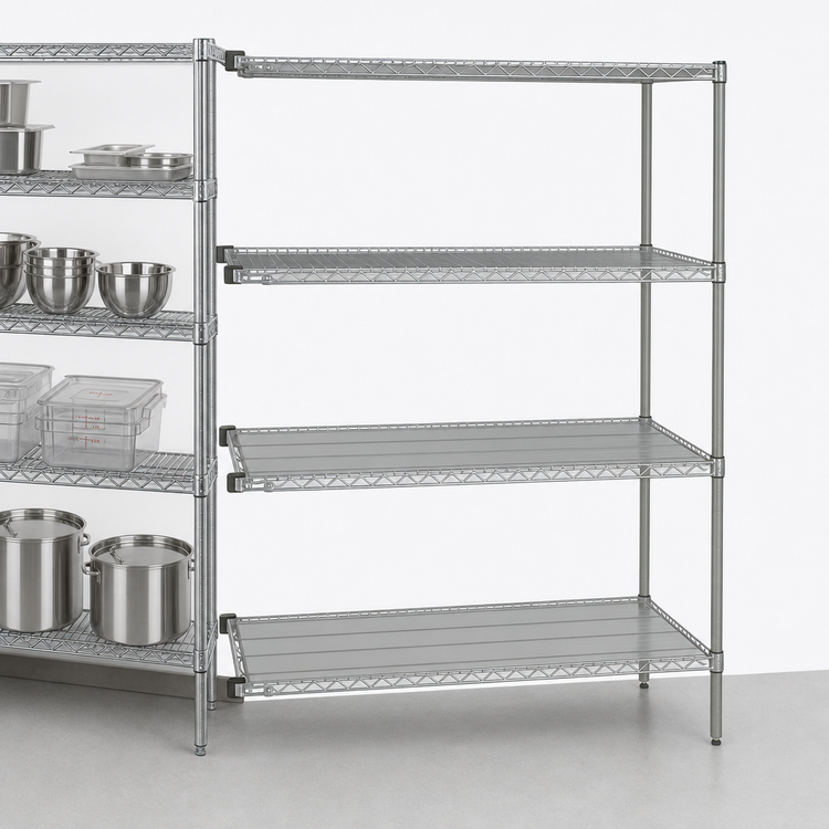 Product image #3 for Metro Super Erecta Chrome Plated 4-Shelf Add-On Wire Shelving Unit, 48"W x 24"D x 63"H