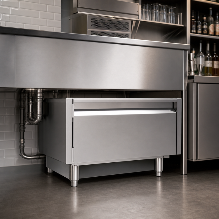 Product image #3 for Glastender Underbar Add-On Cabinet Base with Hinged Door, 22 Inch Wide, Stainless Steel