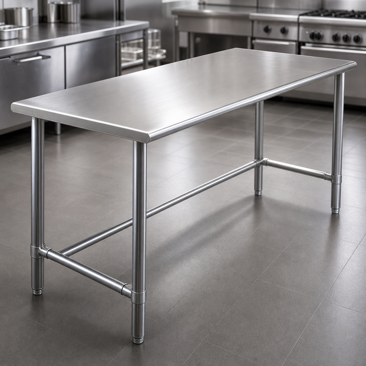 Product image #3 for Eagle Spec-Master Flat Top Work Table, 84 Inch x 36 Inch, 304 Stainless Steel Top, Galvanized Tubular Base