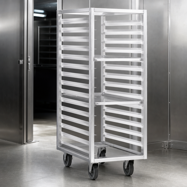 Product image #3 for Panco Open Frame Aluminum Roll-In Refrigerator Rack for 24 18" x 26" Trays