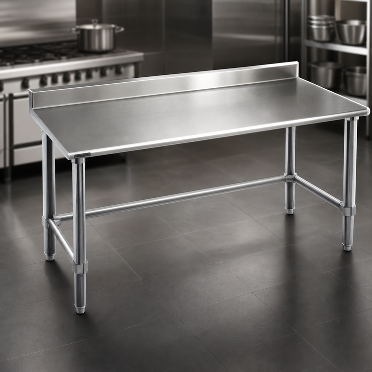 Product image #3 for Eagle Spec-Master 84-Inch x 30-Inch Stainless Steel Work Table with 4-1/2-Inch Backsplash