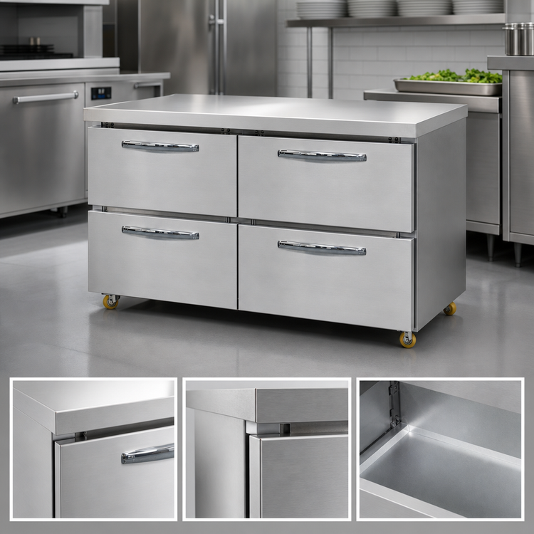 Product image #3 for Continental Refrigerator SWF48N-U-D 48" Two-Section Four-Drawer Undercounter Freezer with Hydrocarbon Refrigerant
