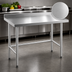 Thumbnail image #3 for Steel Works Stainless 48 x 18 x 34 Inch Open Base Stainless Steel Work Table with 2 Inch Backsplash