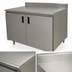 Thumbnail image #3 for Advance Tabco Special Value Enclosed Work Table with Cabinet Base, 48 x 30-Inch 304 Stainless Steel Top and 5-Inch Backsplash