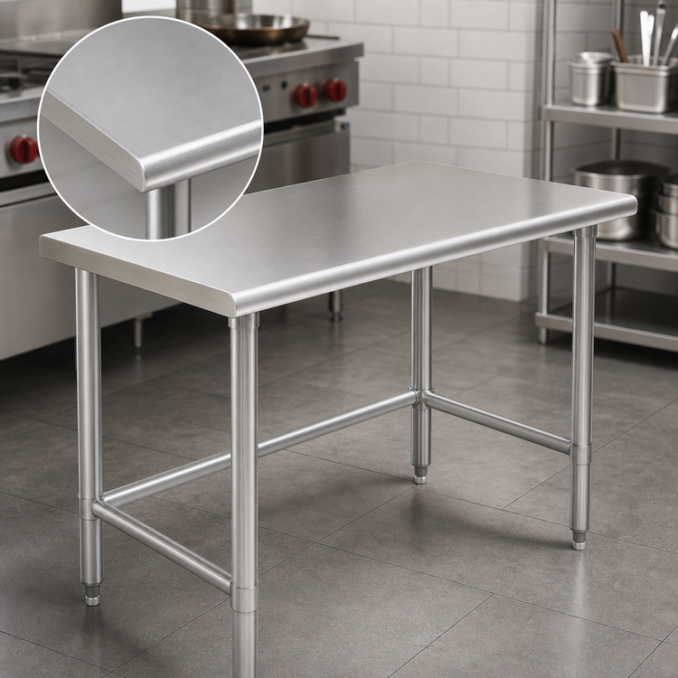 Product image #3 for Deluxe Series 48" W x 36" D Stainless Steel Flat Top Work Table with Tubular Base