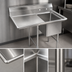 Thumbnail image #3 for Economy 1-Compartment Stainless Steel Sink with 24-Inch Left Drainboard, 42-1/2 x 25-1/2 x 41 Inch