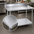 Thumbnail image #3 for Advance Tabco KMG-249 108-Inch x 24-Inch 304 Stainless Steel Work Table with 5-Inch Backsplash and Galvanized Undershelf