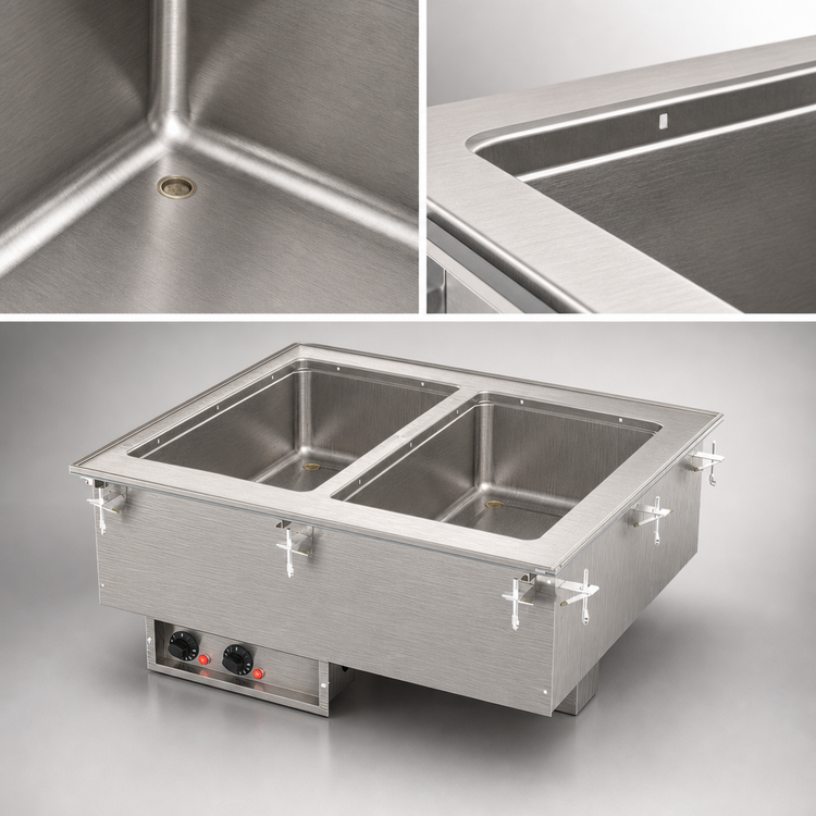 Product image #3 for Vollrath Two-Well Drop-In Electric Hot Food Well Unit for Full-Size Pans, 240V, Wet Operation