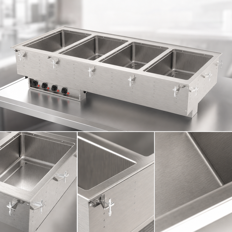 Product image #3 for Vollrath Four-Well Drop-In Electric Hot Food Well with Auto-Fill, Thermostatic Controls, 2.5 kW, 208V