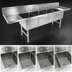 Thumbnail image #3 for John Boos B Series 4-Compartment Stainless Steel Sink with Dual Drainboards and 10