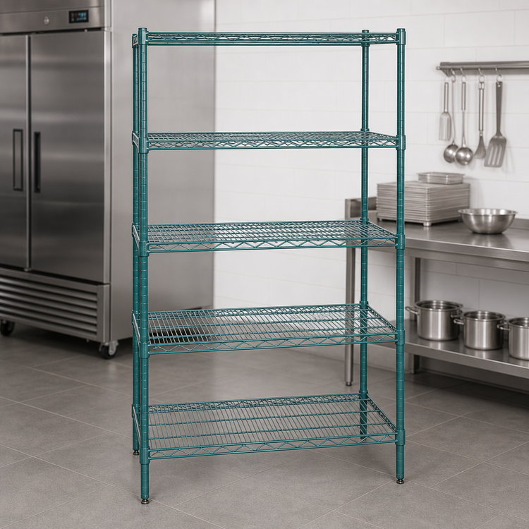 Product image #3 for EagleGard 5-Tier Stationary Wire Shelving Starter Unit, 36 x 18 x 74 Inches, Hybrid Epoxy Finish
