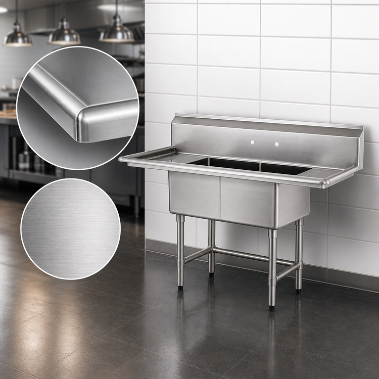 Product image #3 for BlendPort BPFC Series 18" x 18" One-Compartment Stainless Steel Floor Model Sink