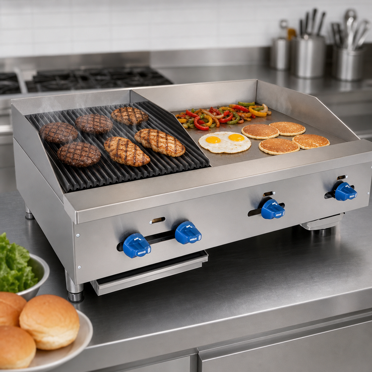 Product image #3 for Comstock-Castle 42-Inch Countertop Gas Char-Broiler and Griddle Combination