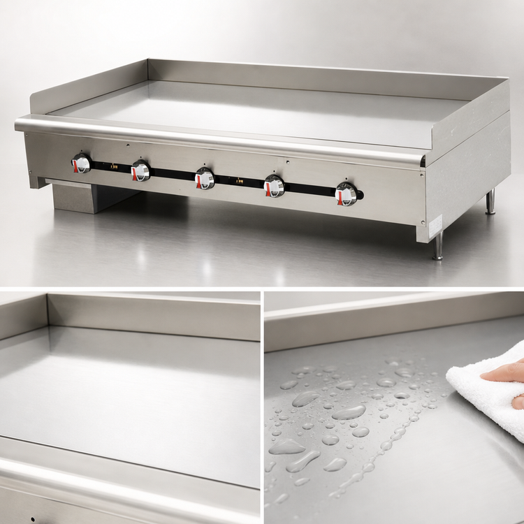 Product image #3 for Comstock-Castle 36-Inch Countertop Gas Griddle with Chrome-Plated Cook Surface