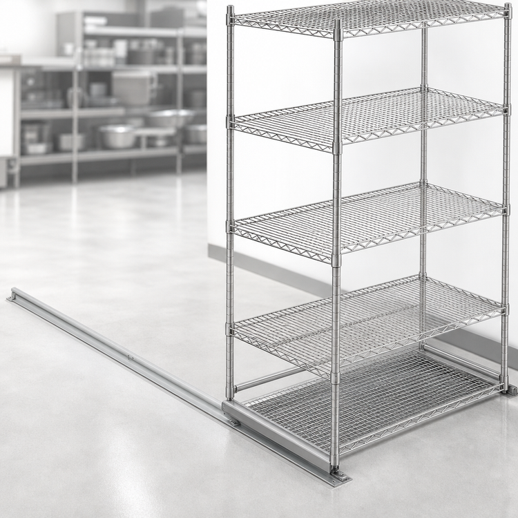 Product image #3 for Eagle Floor-Trak 26 Ft Single-Deep Floor Track Kit for Wire Shelving