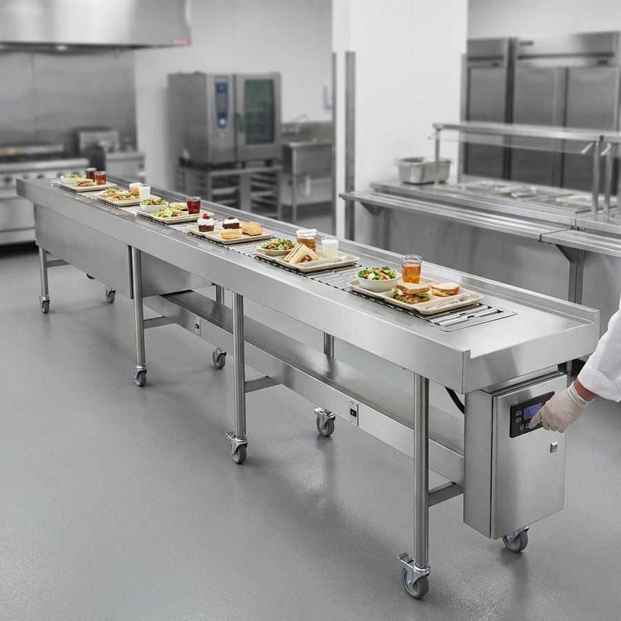 Precisely control your tray flow and assembly pace with the electronically adjustable variable speed control feature.