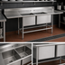 Thumbnail image #3 for Eagle Group S16 Series 81-Inch 2-Compartment Commercial Sink with Dual Drainboards
