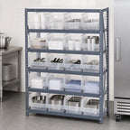 Thumbnail image #3 for Quantum 1239-207CL Heavy-Duty Stationary Wire Shelving Unit, 5 Shelves, 16 Clear Bins, 400 lb. per Shelf, 36 x 12 x 39 Inches