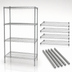 Thumbnail image #3 for Quantum Chrome Plated Wire Shelving Starter Kit, 36W x 21D x 74H, Stationary, 4 Shelves