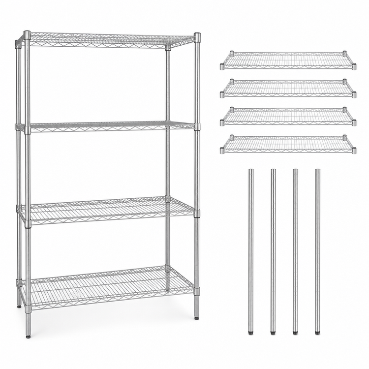 Product image #3 for Quantum 60"W x 30"D x 86"H 304 Stainless Steel Wire Shelving Starter Kit